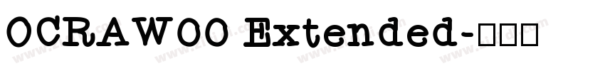 OCRAW00 Extended字体转换